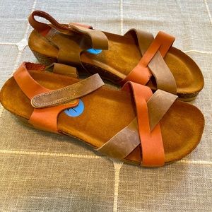 Women’s Italian leather sandals, size 7.5, never worn